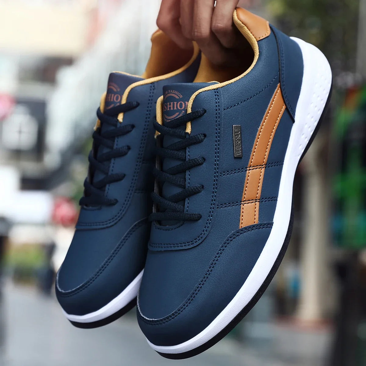 Men's Shoes Spring Autumn Waterproof Walking Sneakers Leisure Male Leather Sports Shoes Non-Slip Footwear Tennis for Men
