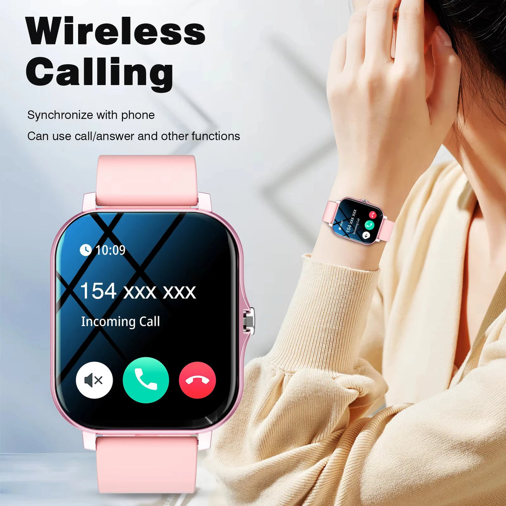 LAXASFIT 2025 New Smart Watch for Men Women Gift Full Touch Screen Sports Fitness Watch Bluetooth Call Digital Smartwatch