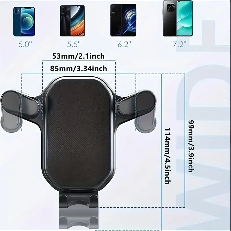 Support téléphone voiture grille d'aération, fixation pince pour smartphone et GPS de 4,7 à 6,7 pouces