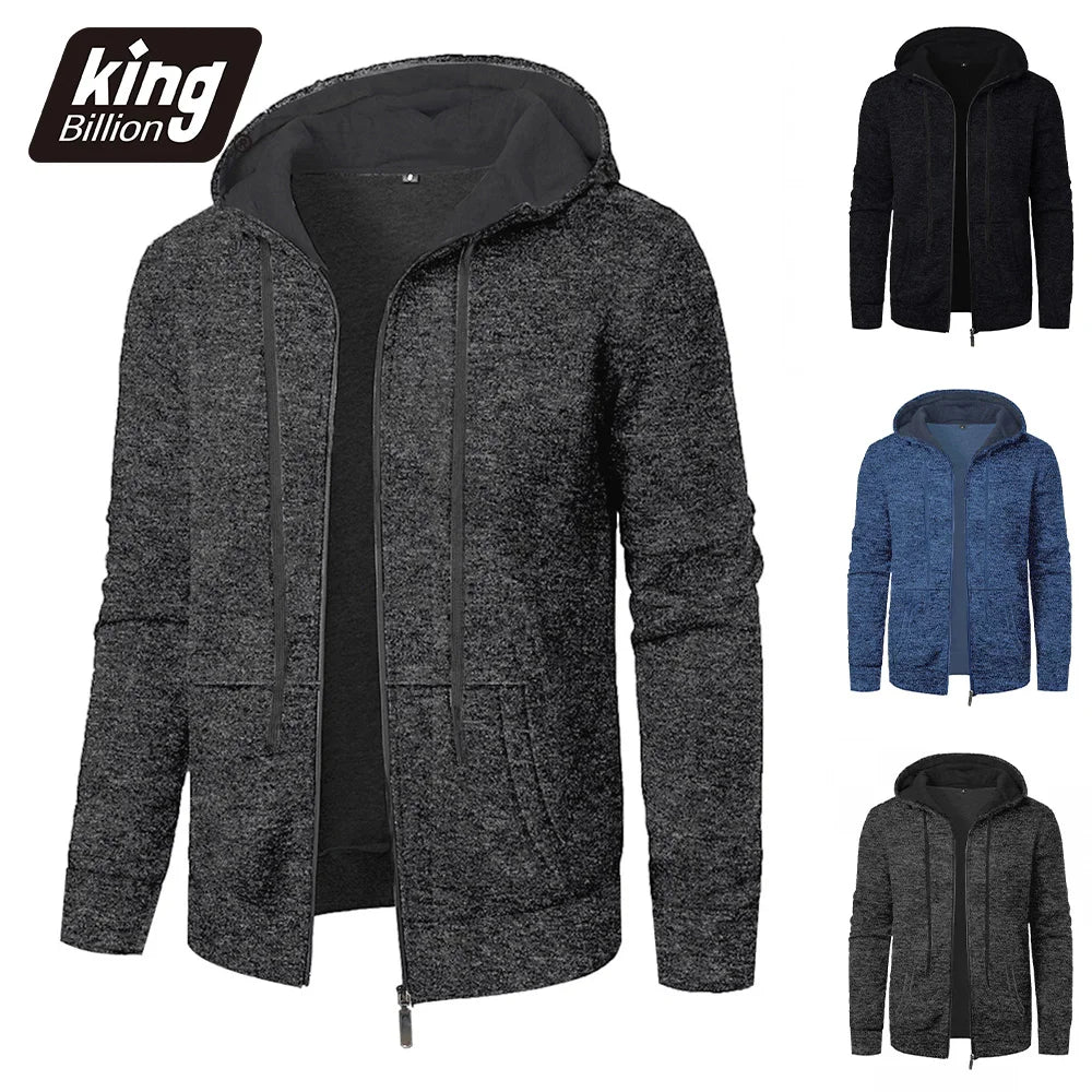 Autumn Men's Casual Sweatshirt Jacket Zipper Hooded Fashion Simple Style Slim Fit Dailywear Long Sleeve Male Outerwear