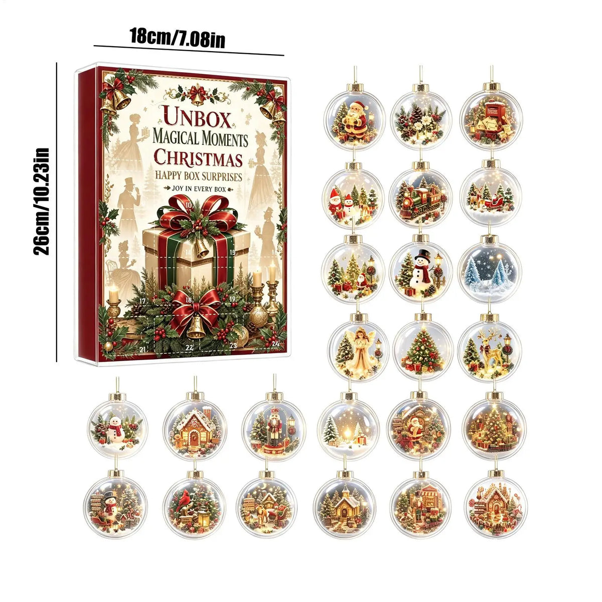 Décorations de compte à rebours de Noël réutilisables 24 jours classiques 2D plates en acrylique à conserver pour propriétaires, adultes, fenêtre, mur, cadre de porte