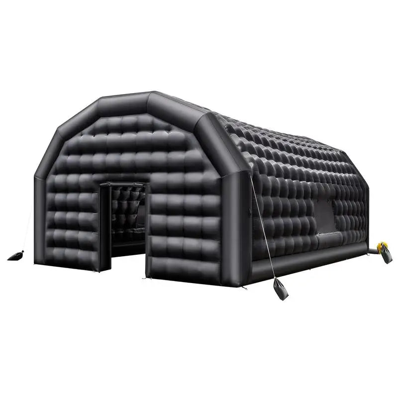 Inflatable party tent 8x6x4 m, cube tent for disco nightclub, pavilion wedding tent with 1100W blower, sandbag, 2 windows for events, birthday, wedding, black