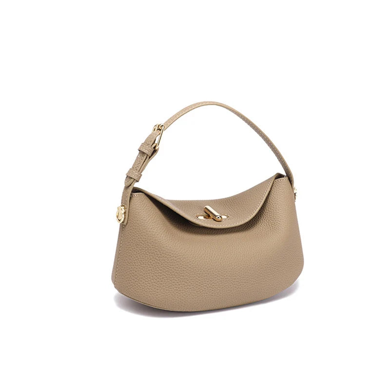 TOPHIGH New Genuine Leather Bucket Bag Simply Crossbody Bags For Women Luxury Designer Fashion Handbag Ladies Shoulder Purse Bag