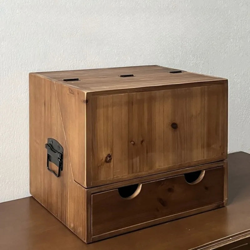 Holz-Aufbewahrungsständer Schreibtisch-Organizer Regal Tisch-Vitrine Kosmetik-Organizer Schubladen-Aufbewahrungsbox Schreibwarenregal