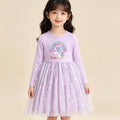 Vestido nuevo para niña, primavera-otoño, vestido de princesa de manga larga para niños, ropa de moda para bebés, ropa de fiesta de cumpleaños, unicornio
