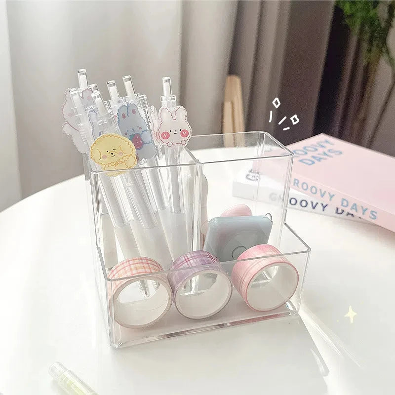Acrylic Desk Organizer with 3 Compartments, 1 or 2 Pieces