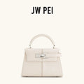 JW PEI Elegant Grained Leather Shoulder Bag Luxury Top-Handle Crossbody Bag for Women Lock Classic Satchel Handbag