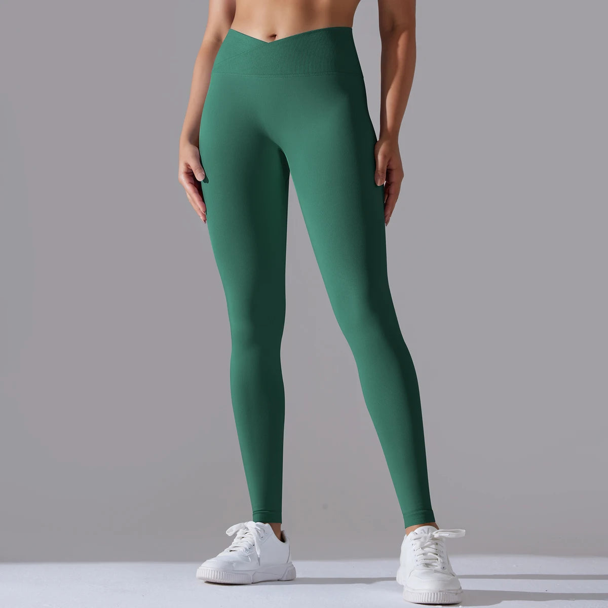 Women’s High-Waisted Yoga Leggings with Crossover Waist