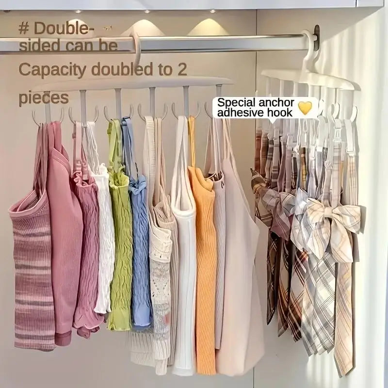 Cintre rotatif à 12 crochets – Organisateur de placard gain de place pour cravates, ceintures, sous-vêtements, jupes | Rangement portable pour la maison et le dortoir