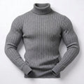 Maglione uomo a collo alto a righe