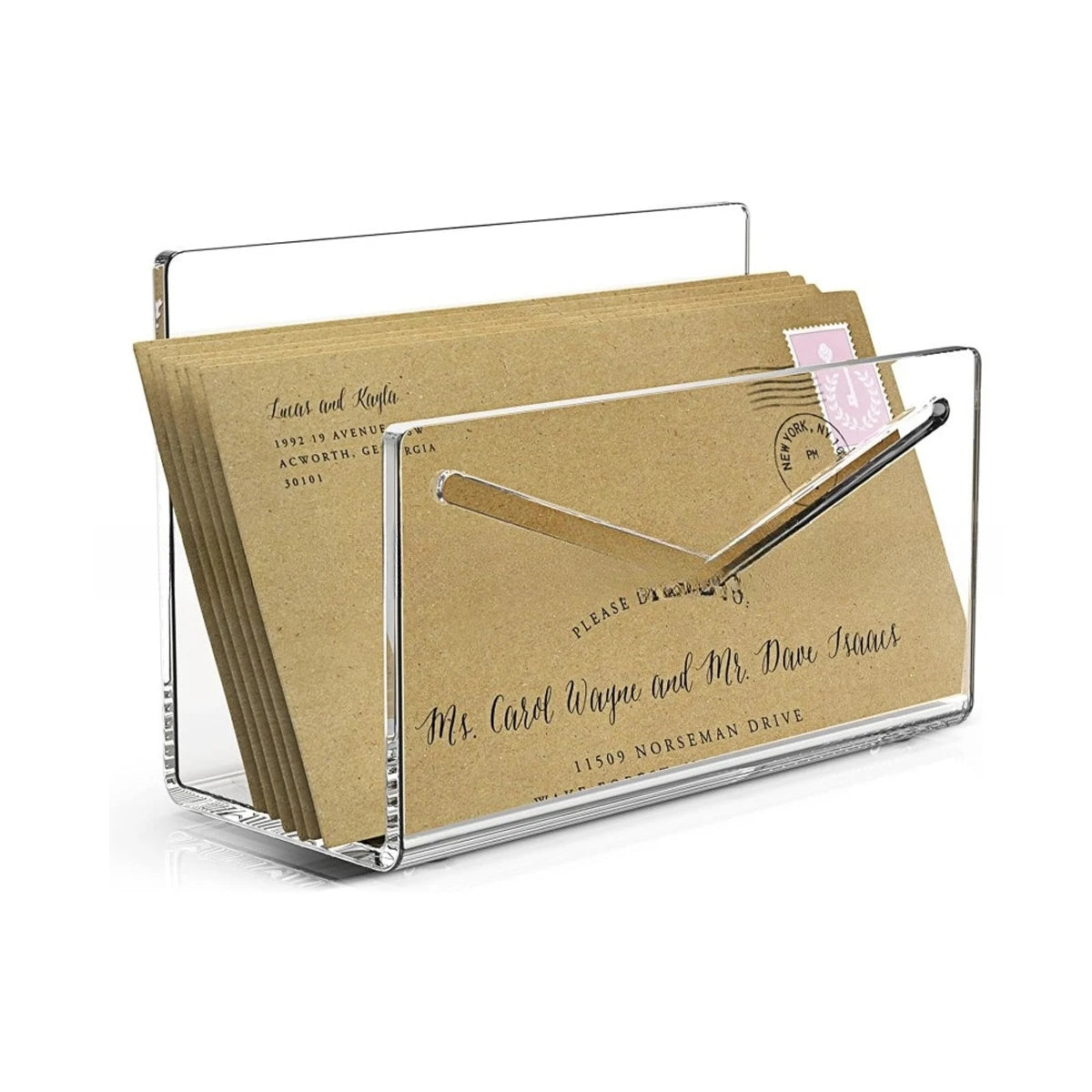 Acrylic Desktop Letter and Mail Organizer
