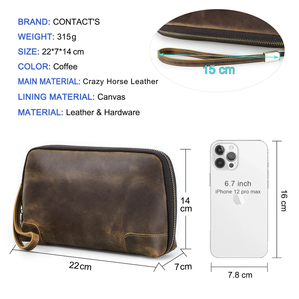 CONTACT’S Genuine Leather Bag for Phone and Small Items