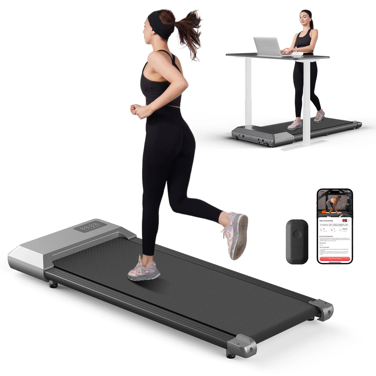 300-lbs-Laufband für zu Hause, 2,5-PS-Laufband, Walking Pad, LCD-Digitalanzeige, 2-in-1-Fitnessgerät zum Gehen, Laufen und Trainieren