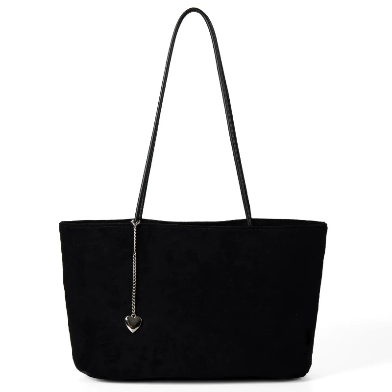 Vintage Faux Suede Big Bags For Women Luxury Designer Handbag Purses 2026 New In Double Straps Underarm Shoulder