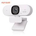 NUROUM V15AFL 2K Auto Focus Webcam with Ring Light, White USB HD Web Camera for PC Laptop, 1080P Low Light Enhancement, Noise Cancelling Mic, Plug & Play for Zoom Teams Video Conferencing Remote Work