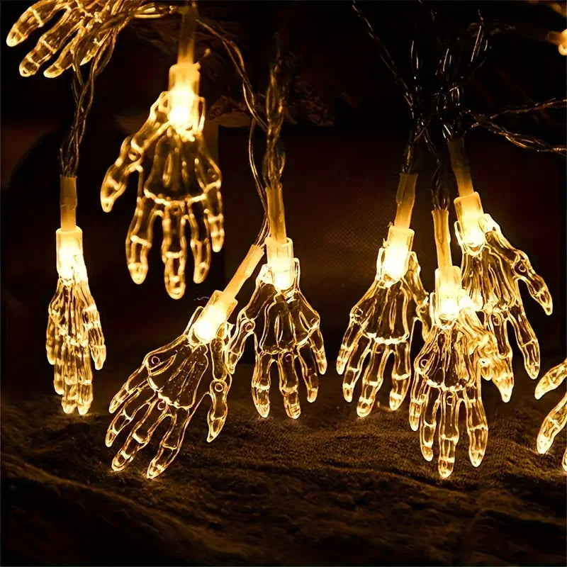 1 unidad de luces LED de manos fantasma, a pilas, multicolor, para decorar interiores y exteriores, patios y fiestas de Halloween