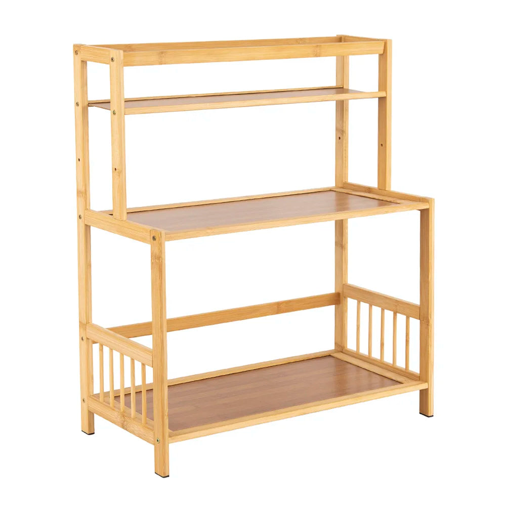 Three-Tier Bamboo Desktop Storage Rack, 50 cm