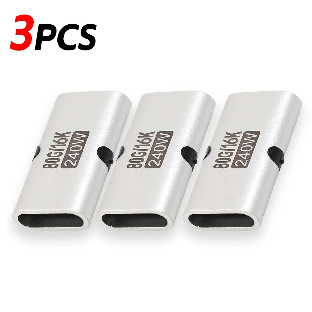 1-10pcs 240W PD USB C Female To Female Adapter 80Gbps High-Speed 16K 60Hz Video for MacBook Pro Air IPad Type-C HUB Converter