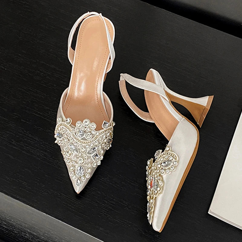 Slingback donna Liyke a punta con decoro ornamentale