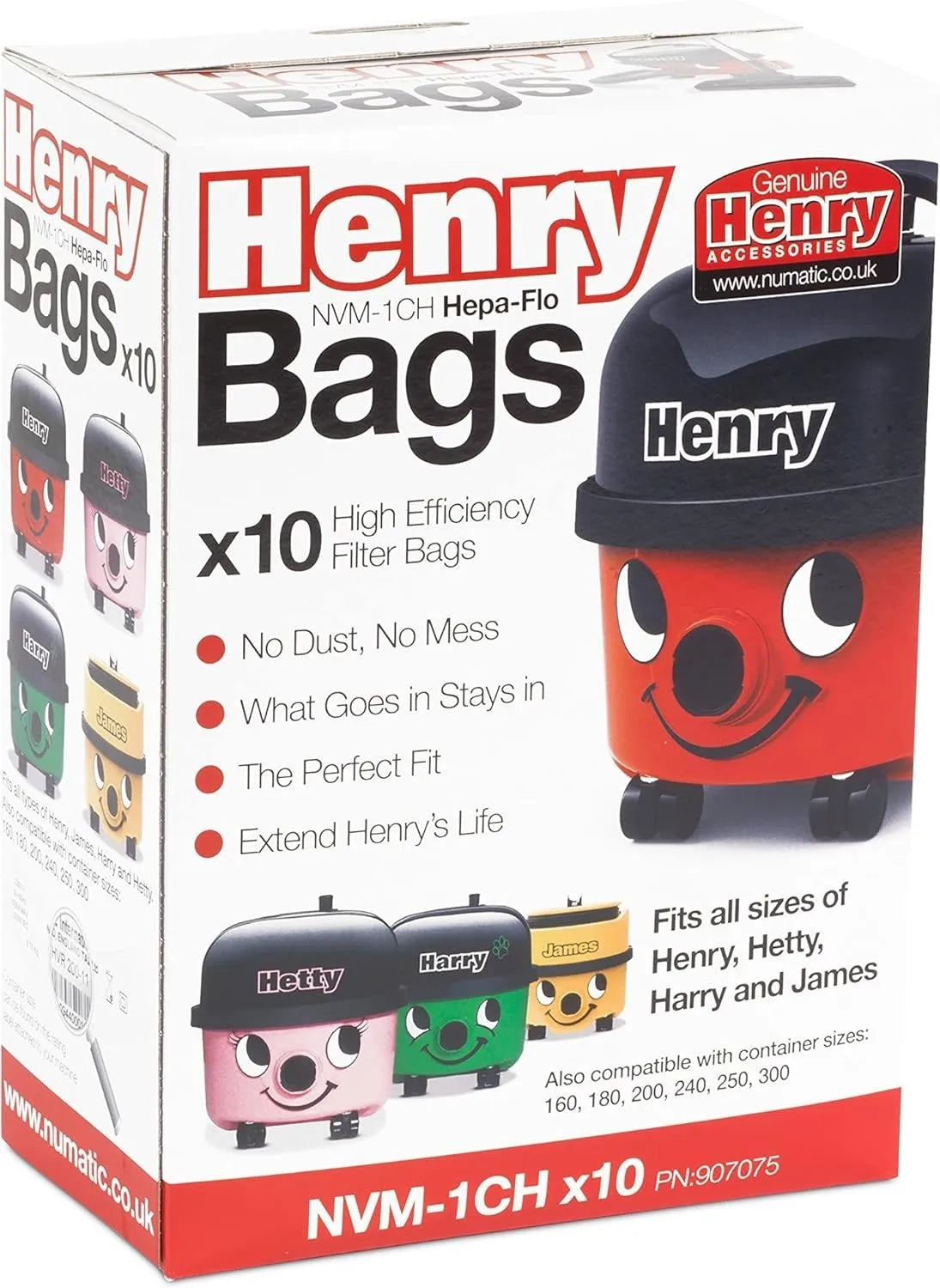 Avern Echte Numatic Hepa-Flo Staubsaugerbeutel Henry Hetty NRV Staubsaugerbeutel Staub B