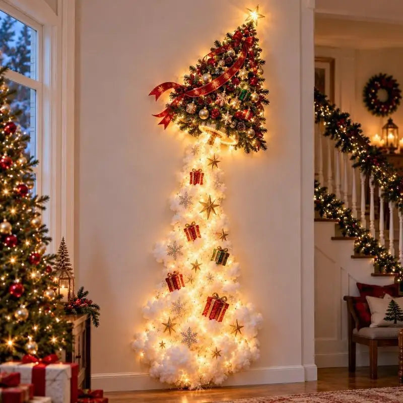 Christmas Magic Wall Trail DIY Light-emitting Birth Scene Wall Decor Christmas Spiral Trail LED Glowing Xmas Door Ornament