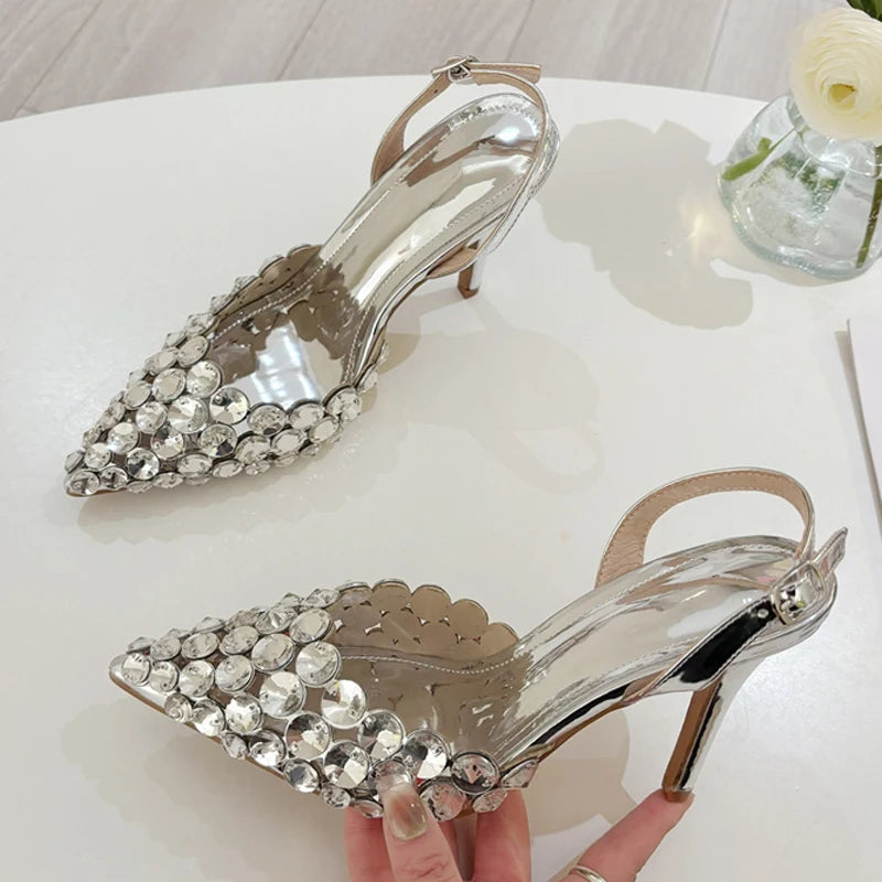 Slingback donna Liyke a punta con inserti luminosi