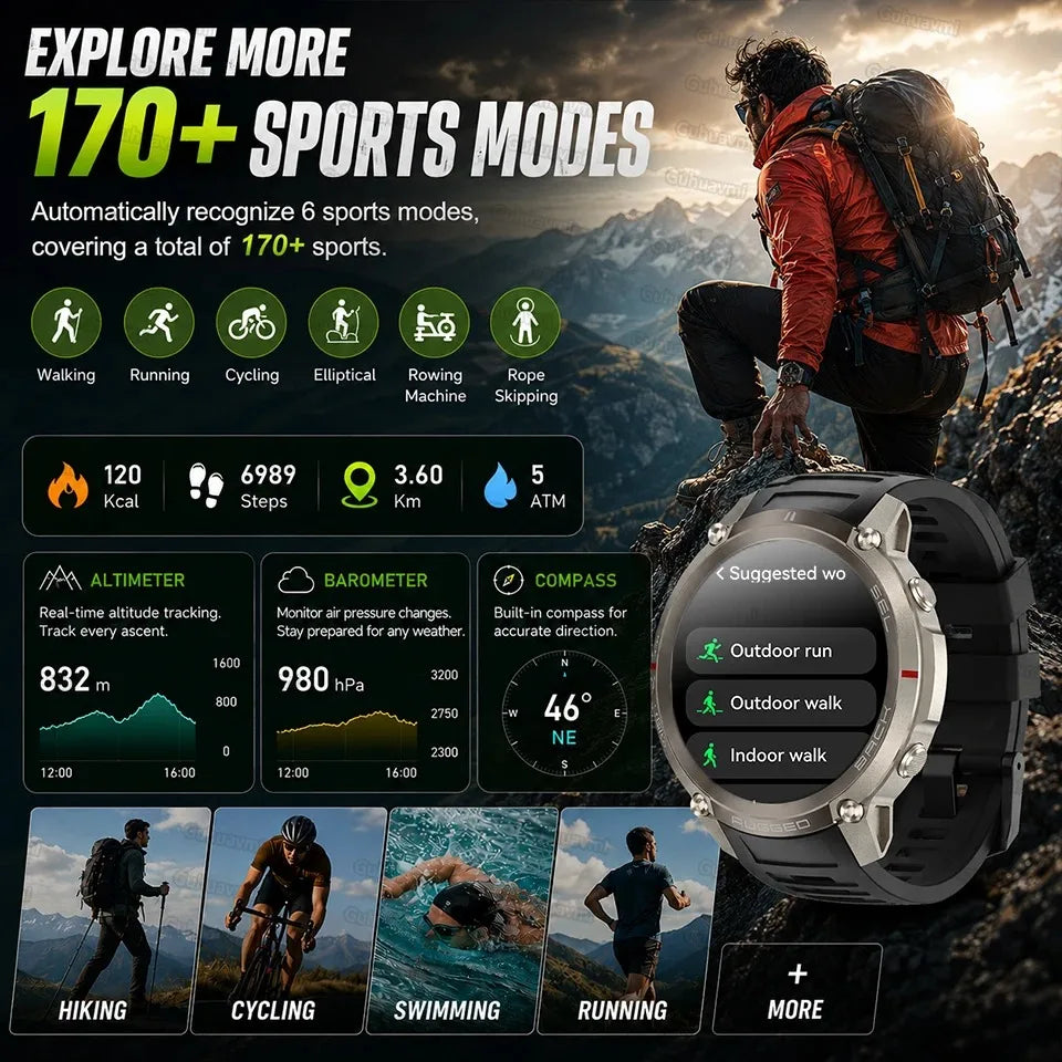 GPS Watch Professional Sport Smart Watch with Offline Map health Control Waterproof GPS Six-star positioning Tracking SmartWatch