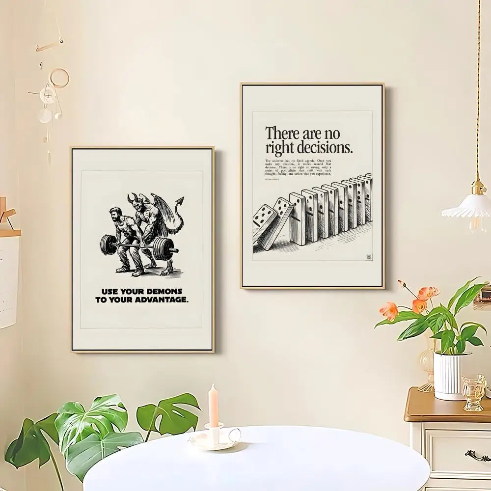 Wandposter mit Lebensmotto und Zitaten, HD-Kunst, selbstklebend, wasserfest, für Wohnzimmer, Schlafzimmer, Bar und ästhetische Inneneinrichtung
