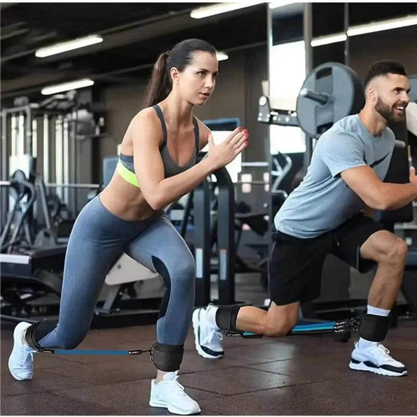 Resistance Band Set with Ankle Straps for Home Workouts