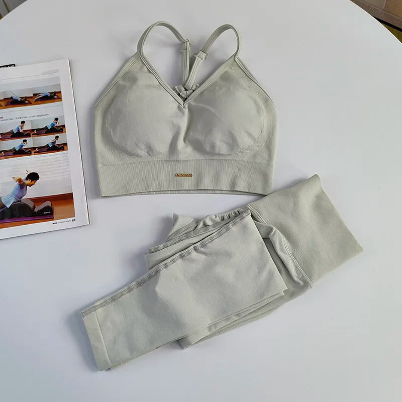 Yoga-Set für Damen, Top und Leggings