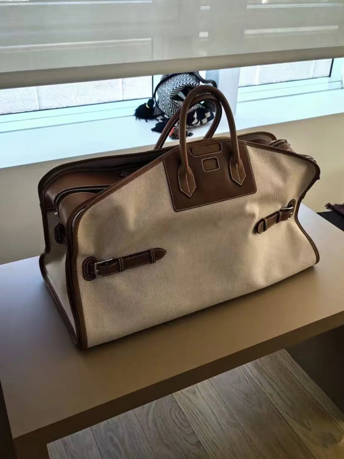 Large Capacity Travel Casual Tote Bag Women Luxury Leather Shoulder Bag Canvas Leather Bucket Handbag Office Fashion Bag