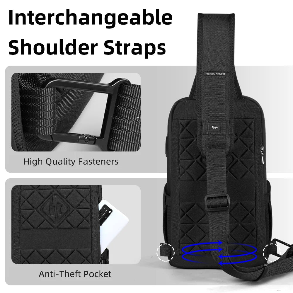 Men’s Oxford Crossbody Bag with Multiple Pockets