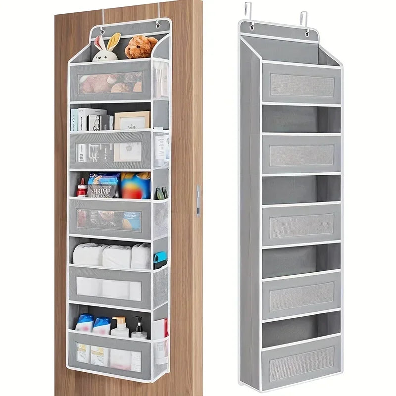 Upgraded 5-Shelf Hanging Storage Organizer for Behind the Door, Anti-Tip, with 5 Large-Capacity Pockets, Suitable for the Bedroom