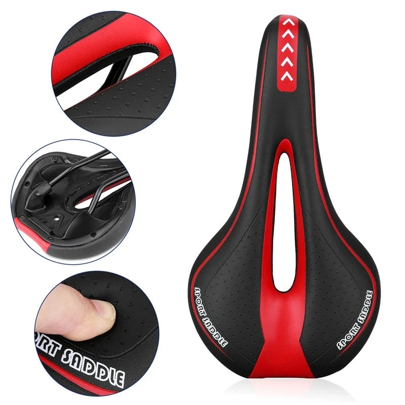 Cojín de sillín de bicicleta extra suave, sillín hueco para MTB, ciclismo de carretera y montaña, accesorios para bicicletas