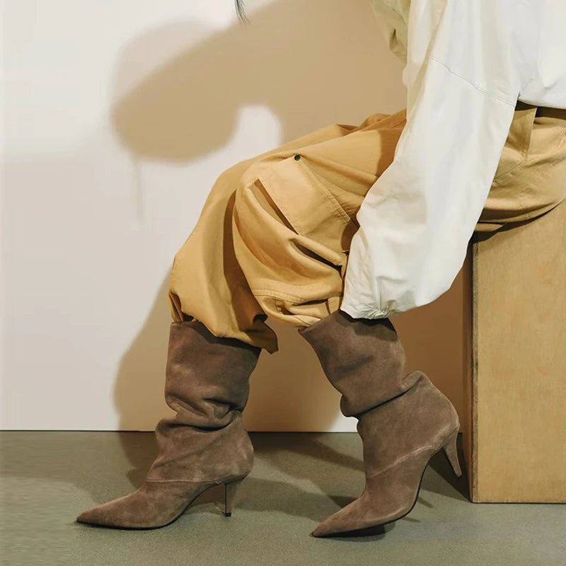 Stivaletti donna Liyke effetto suede con gambale morbido