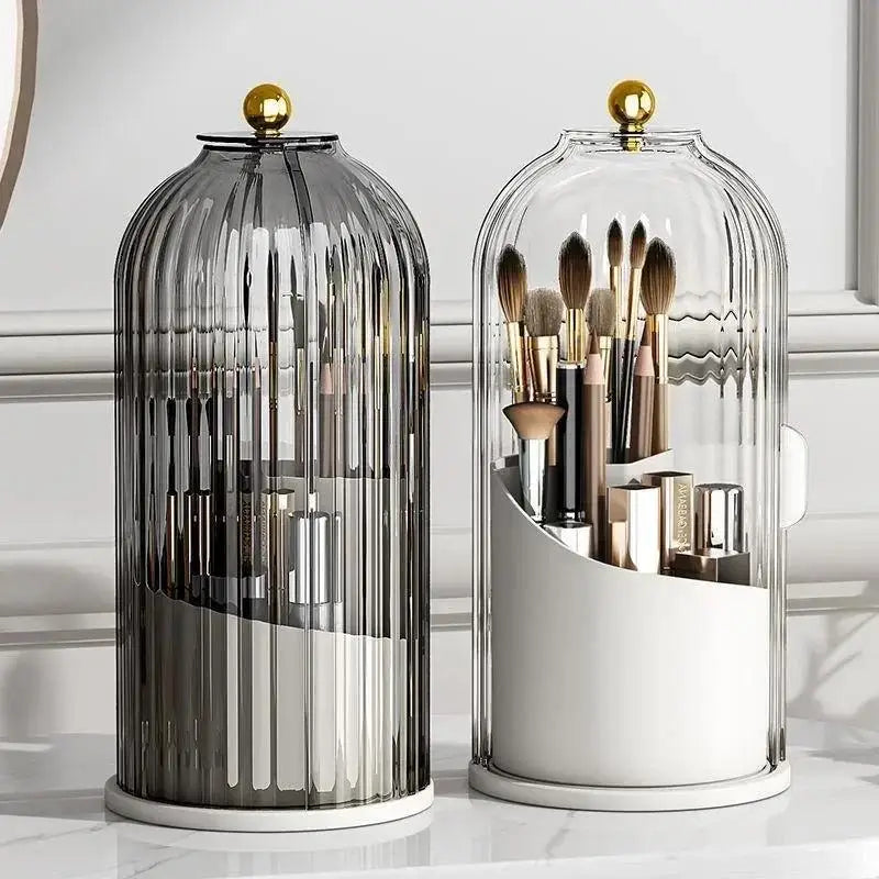 Um 360° drehbarer Make-up-Pinselhalter, Kosmetik-Organizer für den Schreibtisch, Kosmetik-Aufbewahrungsbox, Lippenstift- und Augenbrauenstifthalter, Schmuckbehälter