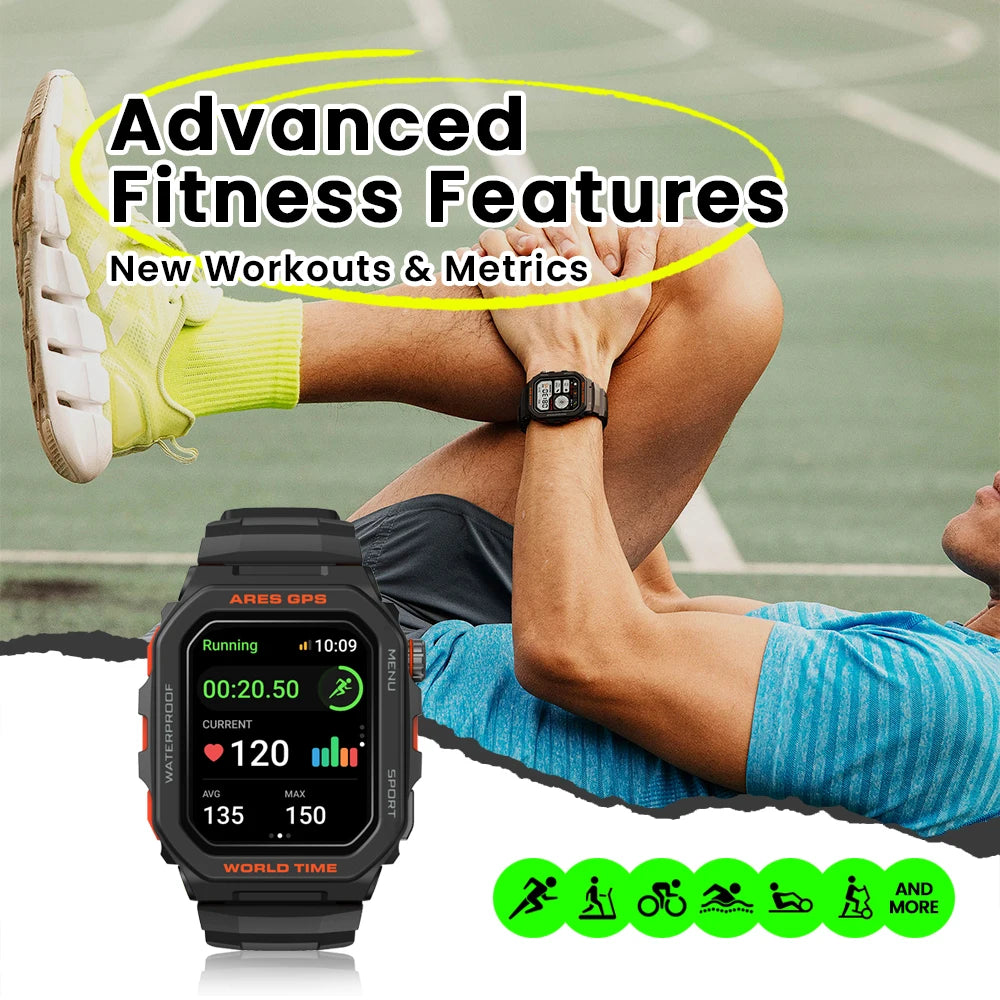 New Zeblaze Ares GPS Smart Watch Built-in Alexa & GPS Make/Answer Phone Calls Smartwatch Heart Rate Spo2 Fitness Tracking Watch