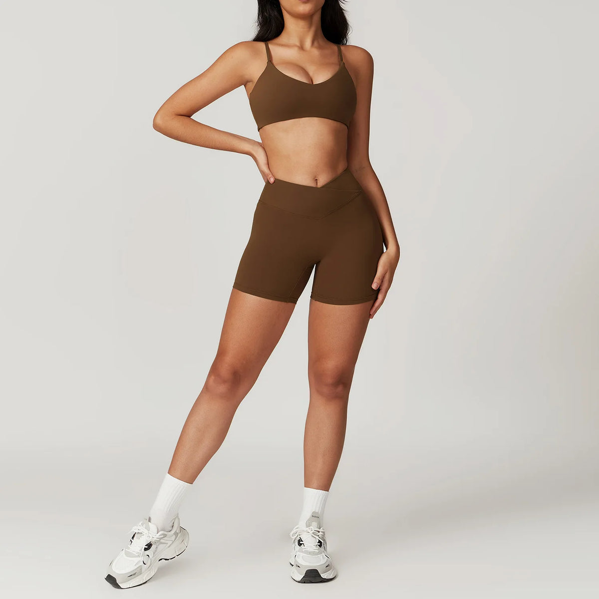 Completo yoga donna con crop top e leggings