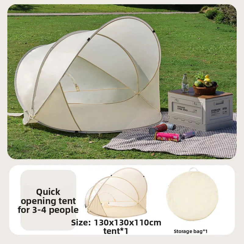 Automatic Pop-Up Camping Tent, Foldable Beach Sun Shelter with Spacious Interior, Fast Opening, Wind-Resistant Rainproof Fabric