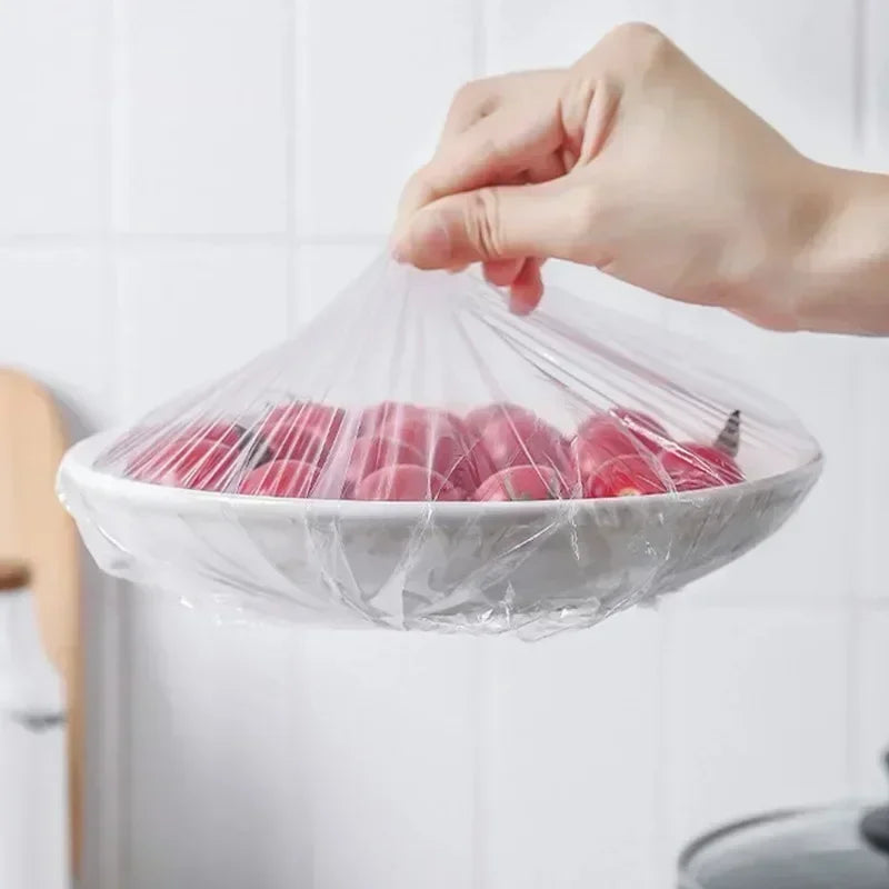 500/50Pcs Disposable Food Covers, Fruit Covers, Elastic Plastic Shower Cap Style Food Storage Bags, Kitchen Organizer Cling Film