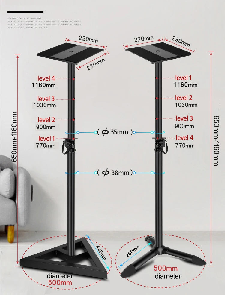 (1 paire=2 Pcs) SF20 68CM 116CM Support de sol universel réglable pour enceinte surround sans perçage