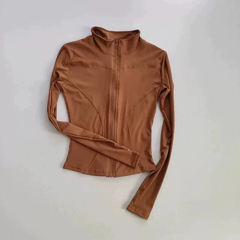 Giacca sportiva donna aderente con zip