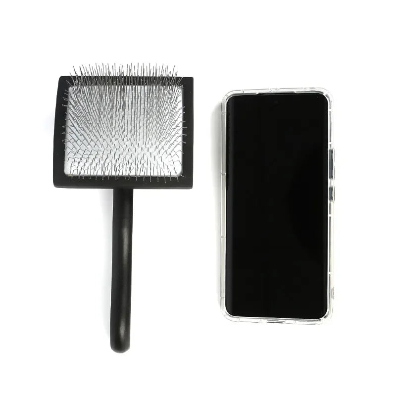 Brosse démêlante pour animaux de compagnie, outil manuel de toilettage, brosse à poils à long manche, accessoire professionnel réutilisable pour animaux