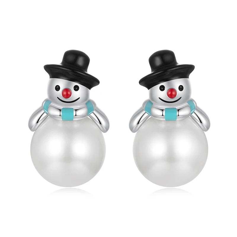 Creolen mit Schneemann-Motiv