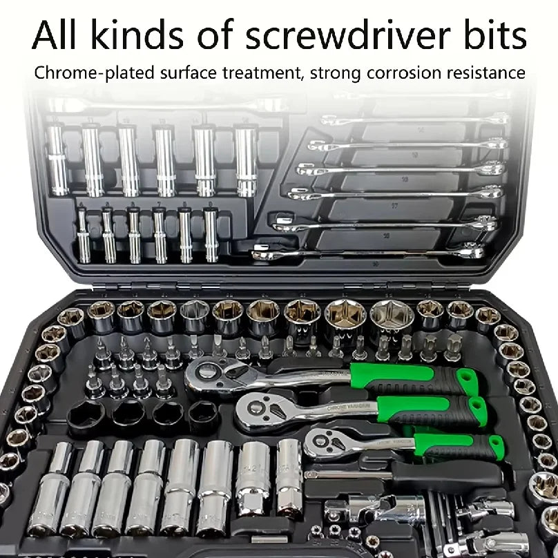 46pcs Auto Mechanical Repair Tool Set, Multifunctional with Socket, Wrench And Ratchet Set, Auto Repair, Mechanical Toolkit