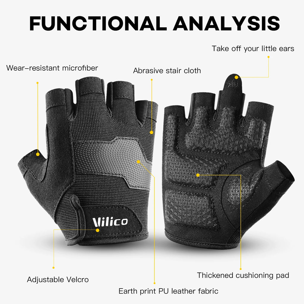 Half-Finger Gel-Pad Gloves for Gym and Cycling