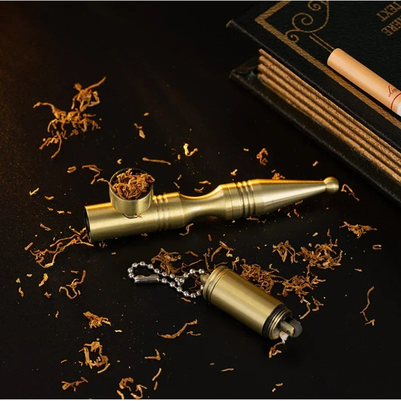 Creative Personality Kerosene Lighter, Two-in-One Multi-Function Trolley Filter Pipe Lighter, Men's Gift for Father