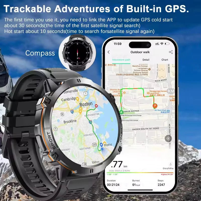 GUHUAVMI X3 smartwatch AMOLED da 1,73″ con GPS e chiamate Bluetooth
