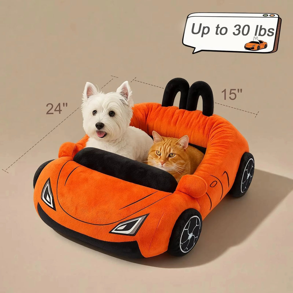 Jolis lits pour chats et chatons, doux et confortables, avec coussin, lavables, tapis pour animaux, pour chiots et chatons, jouets pour chats en forme de supercars amusantes