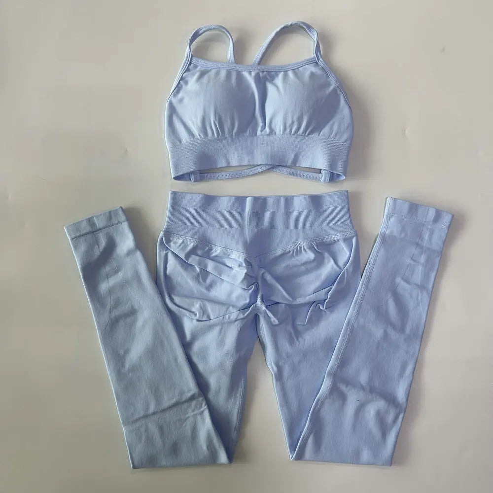 Ensemble yoga femme, haut et short